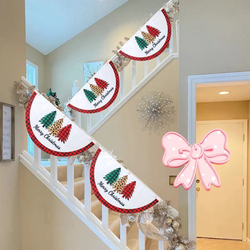 Festive Gnome & Snowman Christmas Fan Flag Decor