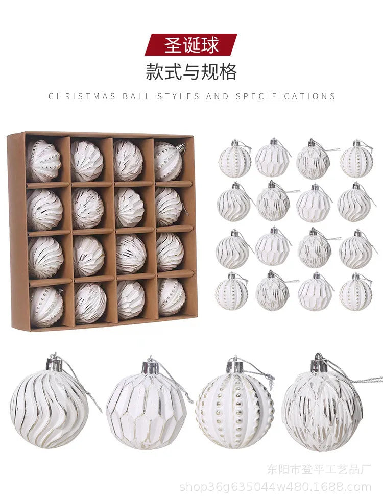 16pcs Festive Shaped Christmas Ball Ornaments - Image 11