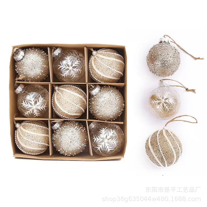 Champagne Gold Christmas Ball Ornaments - Set of 9 - Image 9