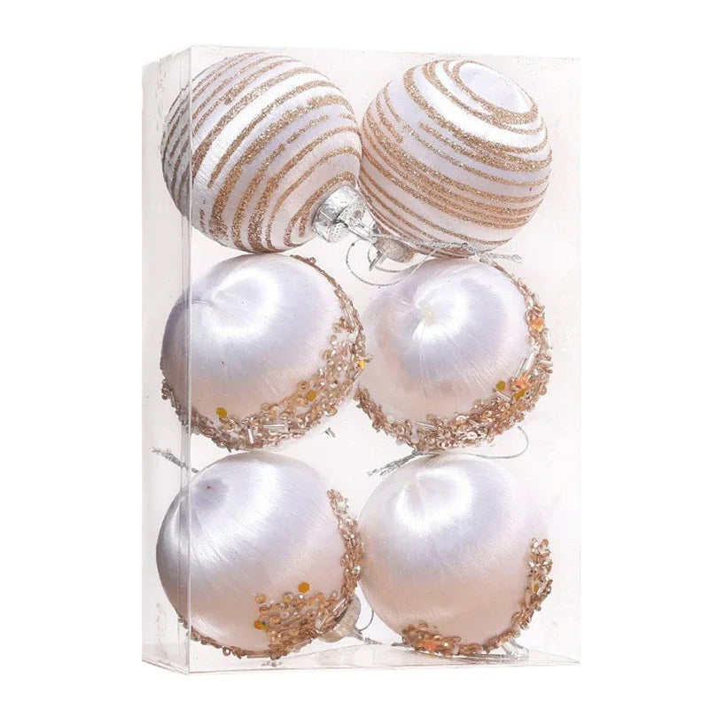 6PCS Festive 6cm Plastic Christmas Ball Ornaments - Image 10