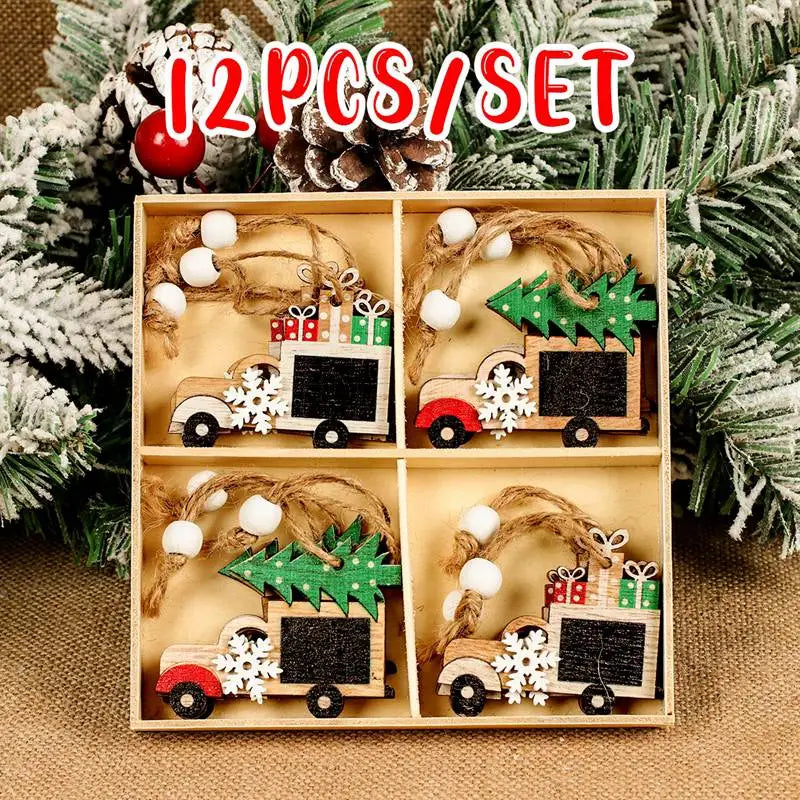 Charming Wooden Merry Christmas Ornaments for Festive Decor - Image 13