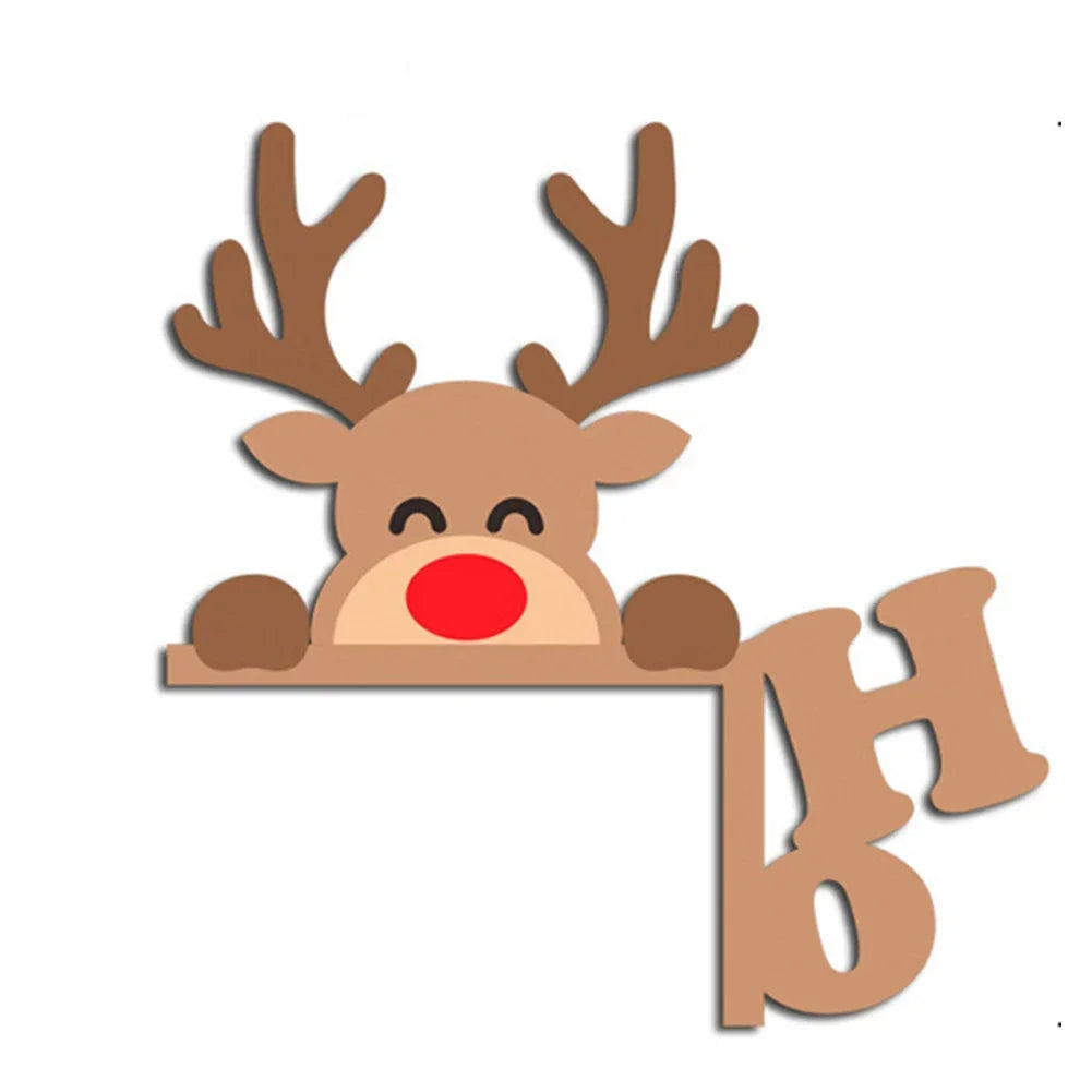 Wooden Santa & Deer Door Frame Ornament - Image 2
