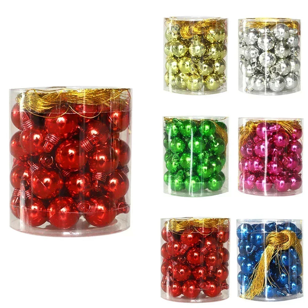 48 Pcs Mini Christmas Tree Hanging Balls