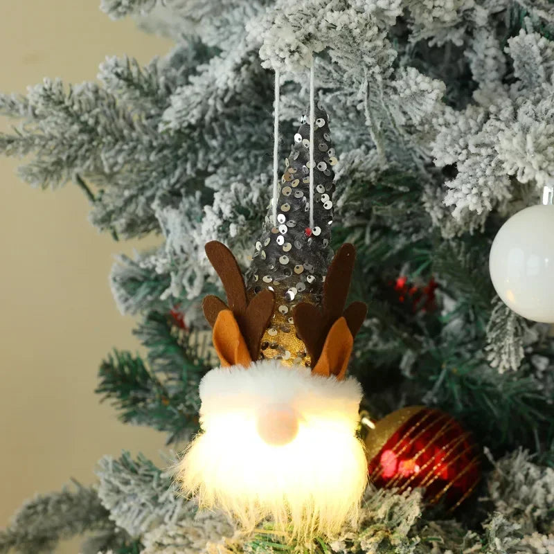 Charming Pink Plush Gnome Tree Pendant - Image 4