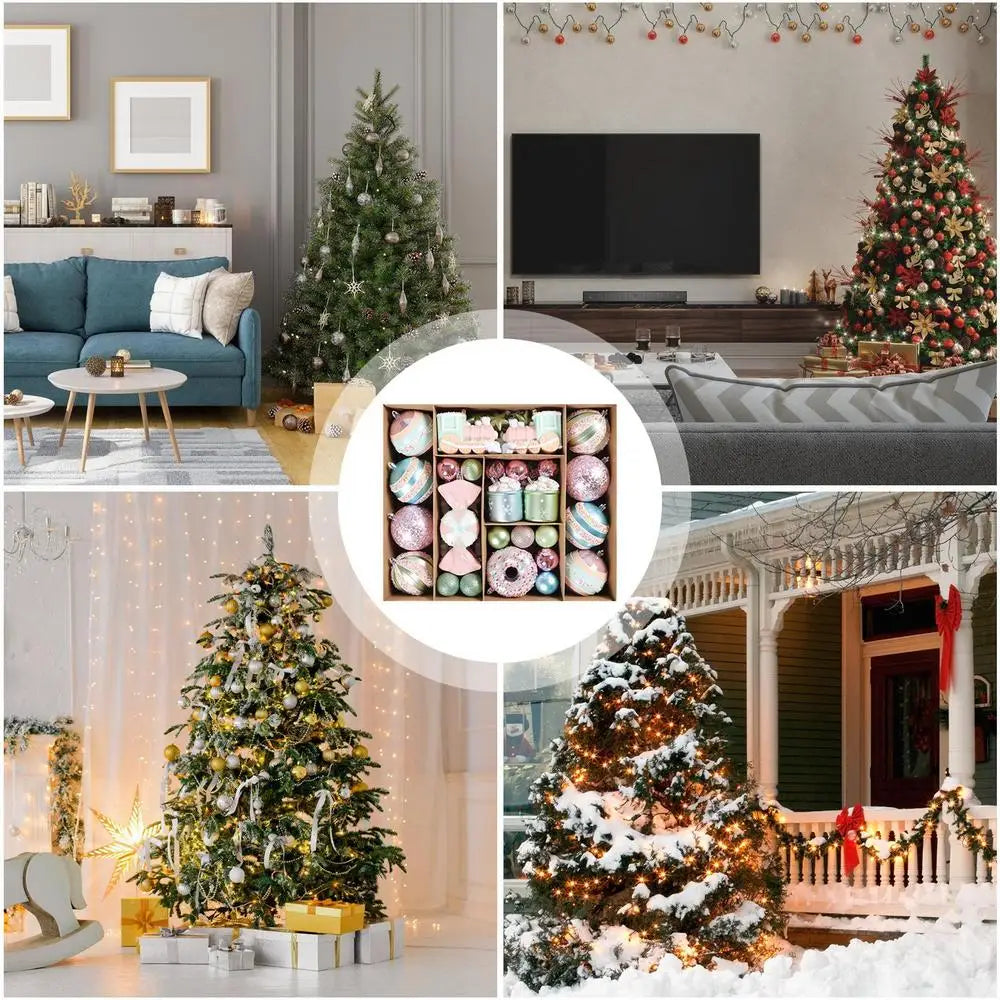 70-Piece Electroplated Christmas Tree Ornament Set - Image 10