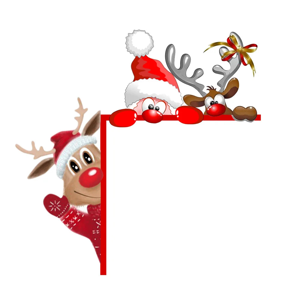 Festive Cartoon Wooden Christmas Door Decor - Image 10