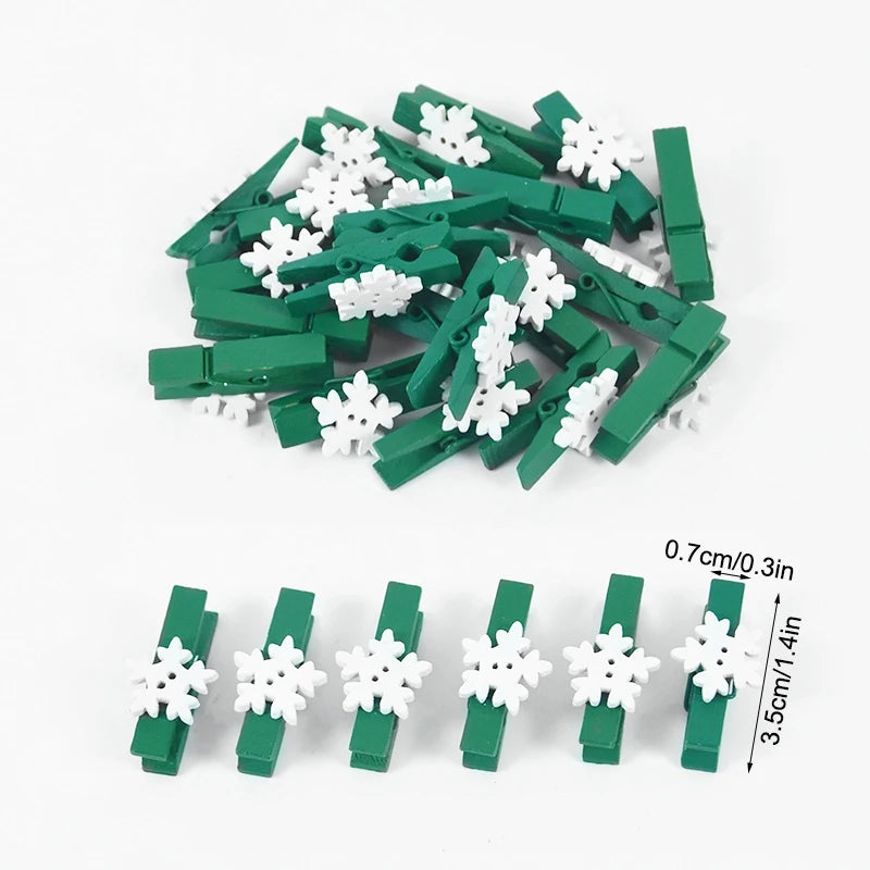 20pcs Festive Wooden Clips for Holiday Decor - Image 30