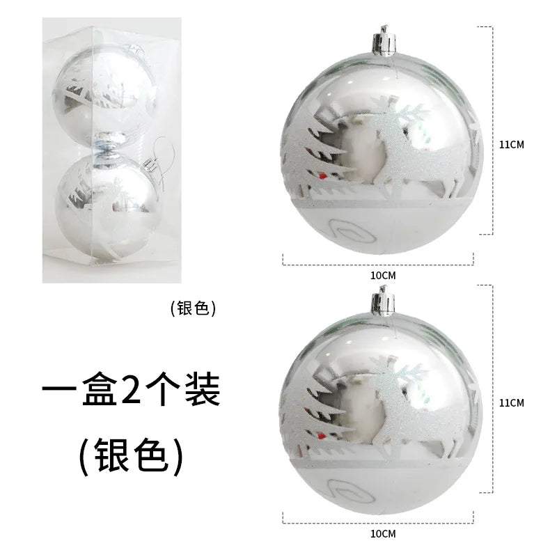 Colorful Christmas Ball Ornaments Set – 2pcs - Image 4