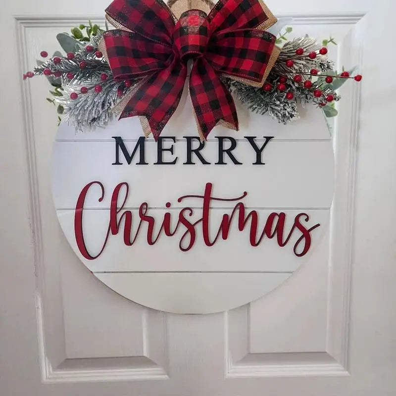 Charming Merry Christmas Wooden Door Hanging Sign - Image 12