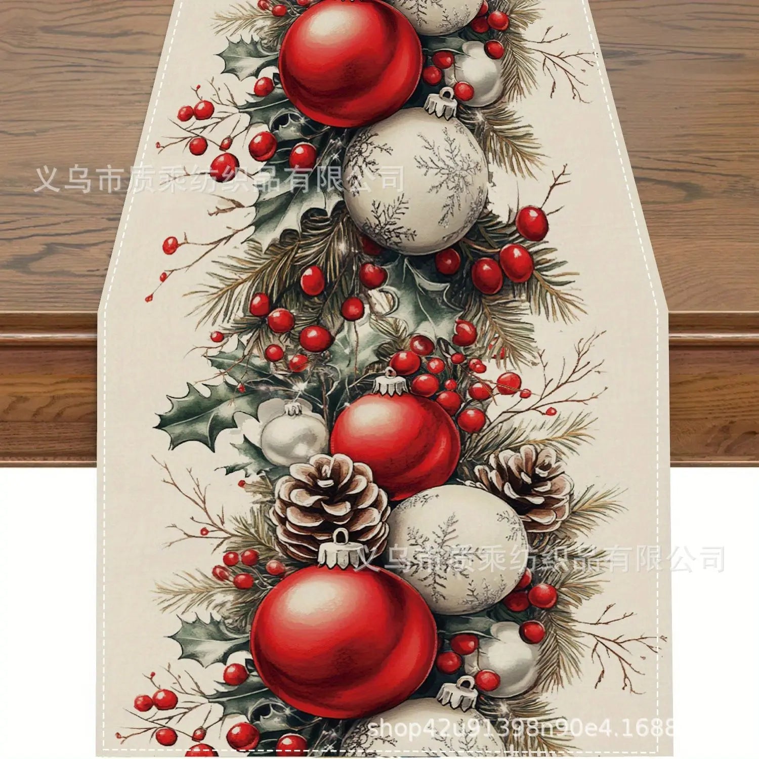 Festive Christmas Table Runner – Santa, Elk & Snowman - Image 11