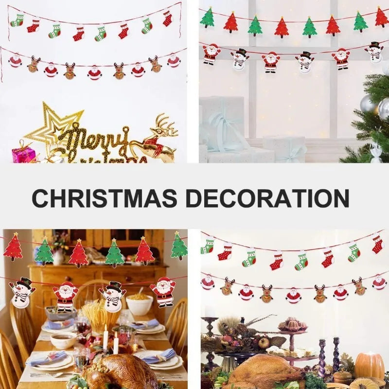 Festive Merry Christmas Banner Garland Decorations - Image 28