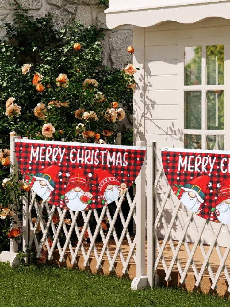 Festive Gnome & Snowman Christmas Fan Flag Decor - Image 5