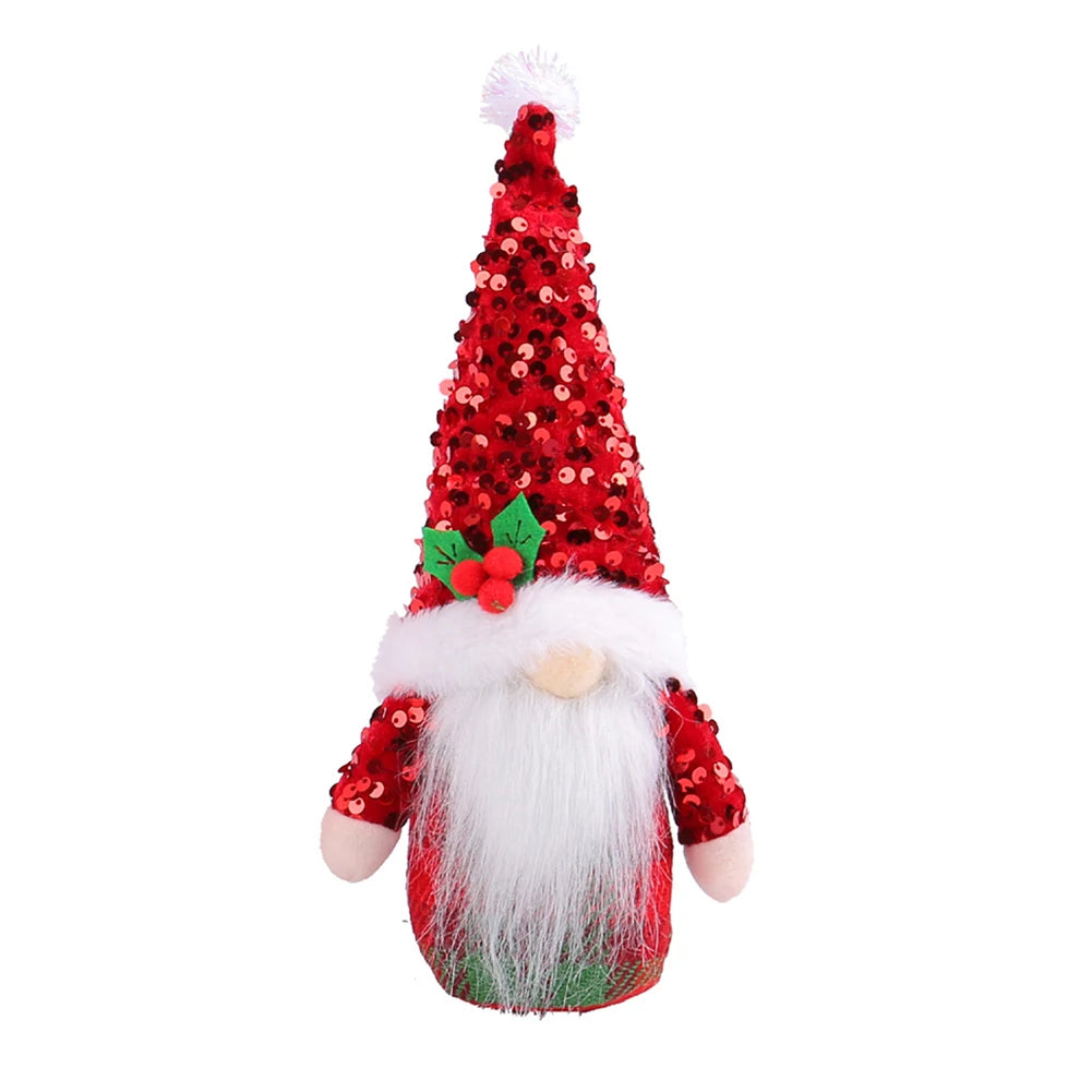 Festive Red Sequin Gnome Hat Ornament - Image 7