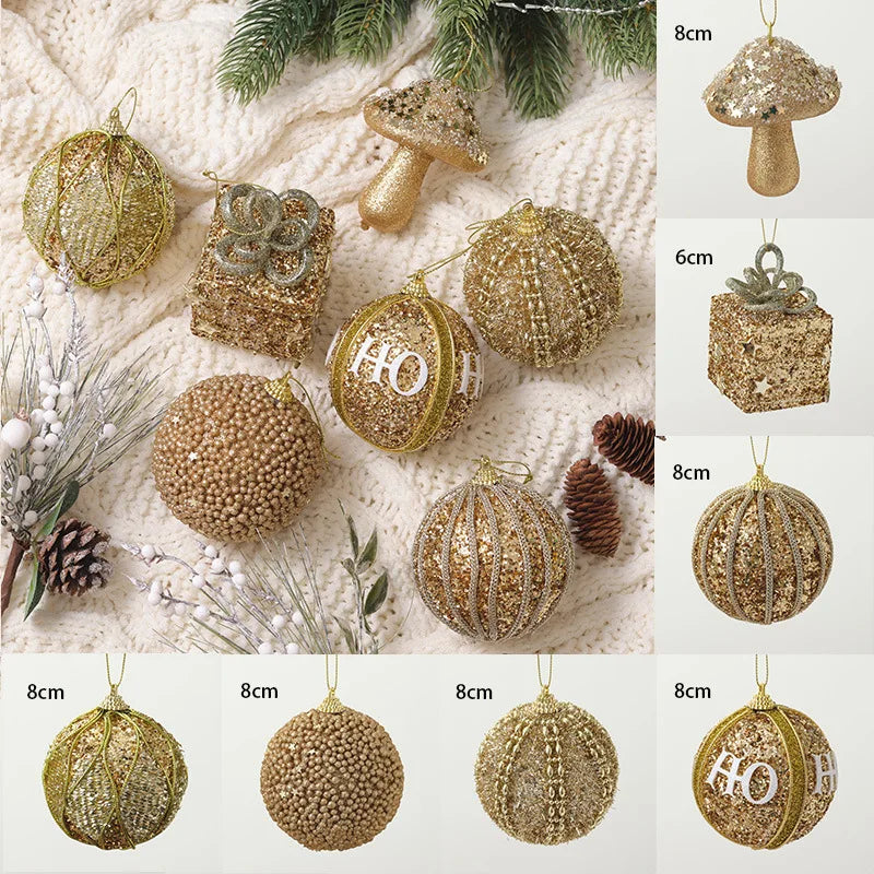Elegant Champagne Bauble Ornaments for Christmas Decor - Image 51