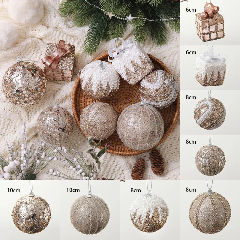 Elegant Champagne Bauble Ornaments for Christmas Decor - Image 44