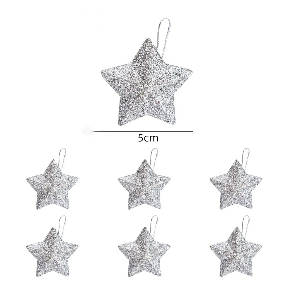 6/24pcs Glittering Star Christmas Ornaments for Parties - Image 5