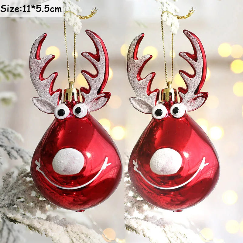 Festive Elk Christmas Ball Ornaments - 2pcs - Image 6