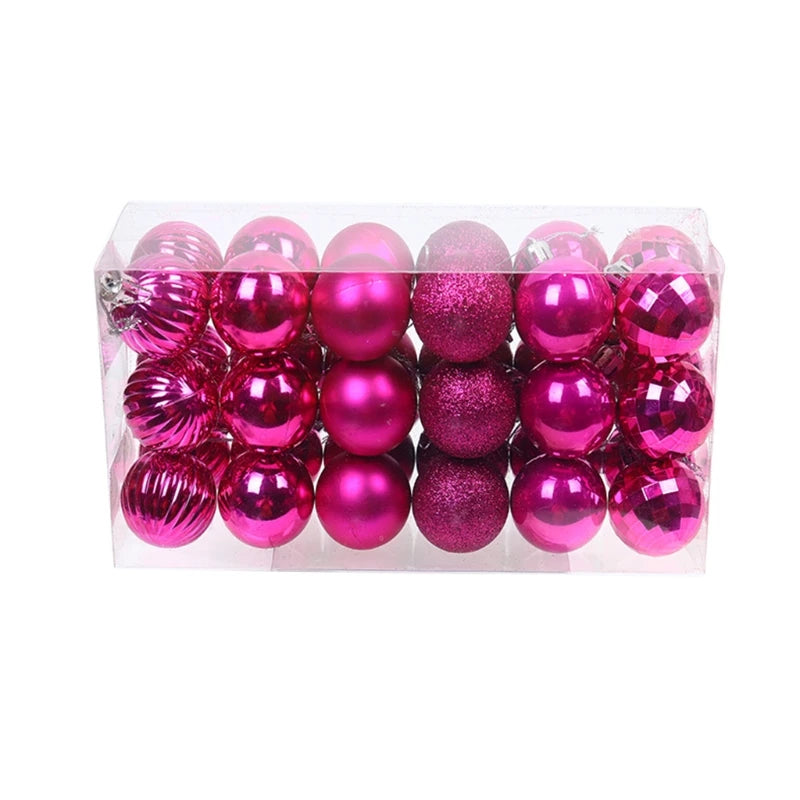 36Pcs Glitter Shatterproof Christmas Baubles Set - Image 6