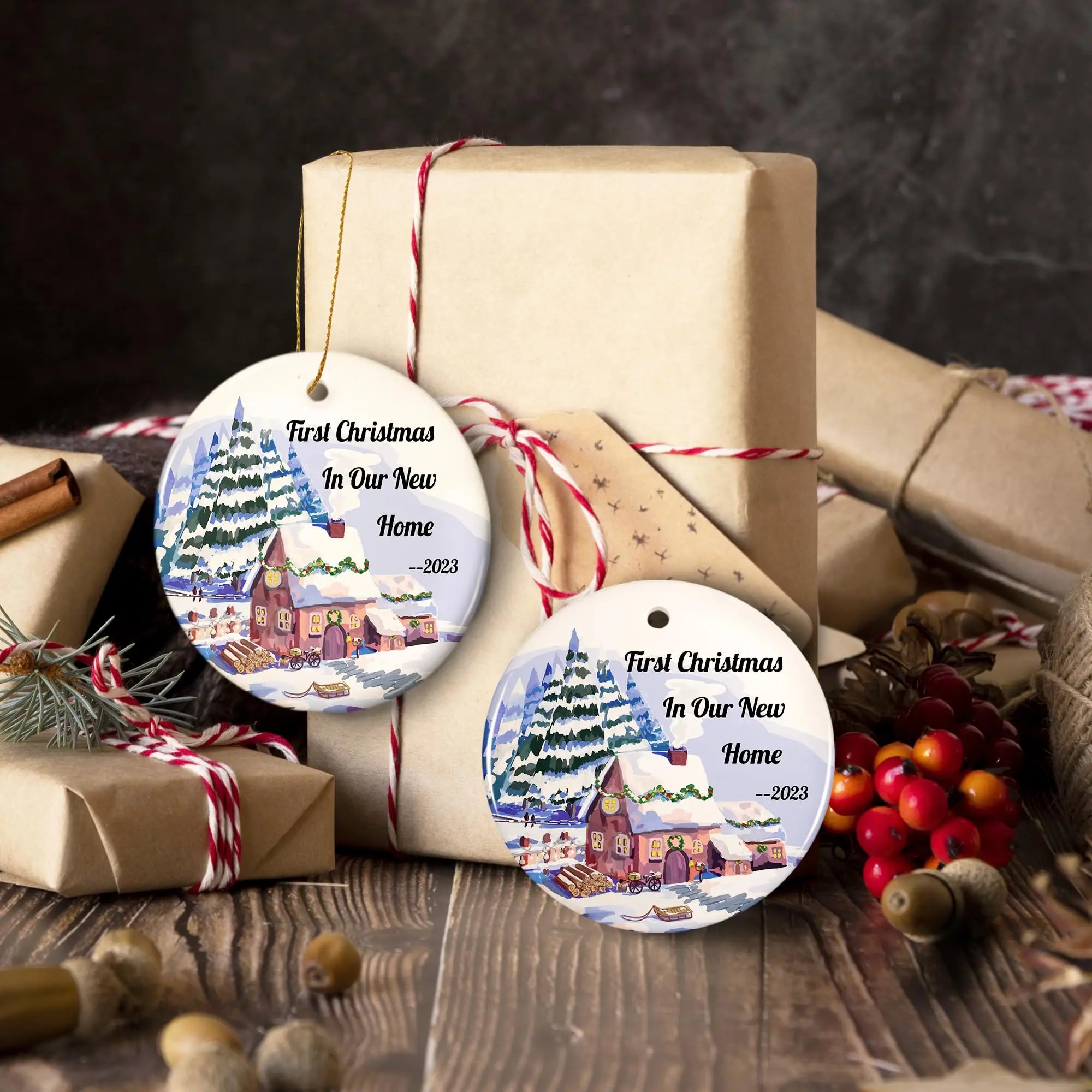 Custom Round Hanging Christmas Ornaments - Perfect Holiday Decor - Image 3
