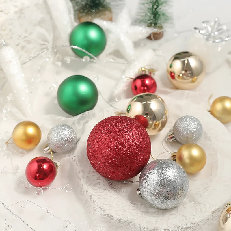 24 Pcs Colorful Christmas Tree Ornament Balls - Image 3