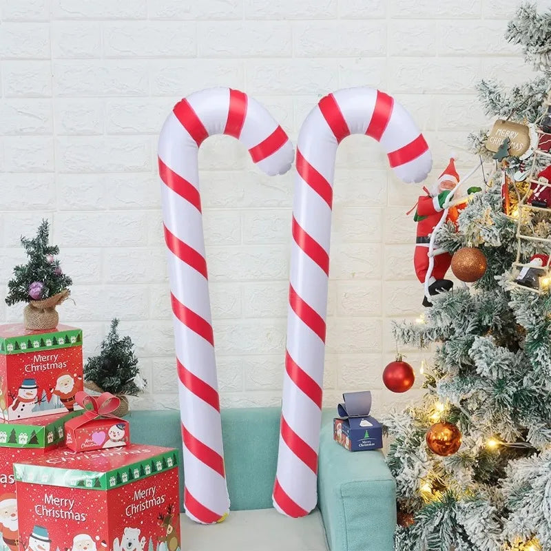 Festive Candy Cane Inflatable Ornaments for Christmas - Image 7