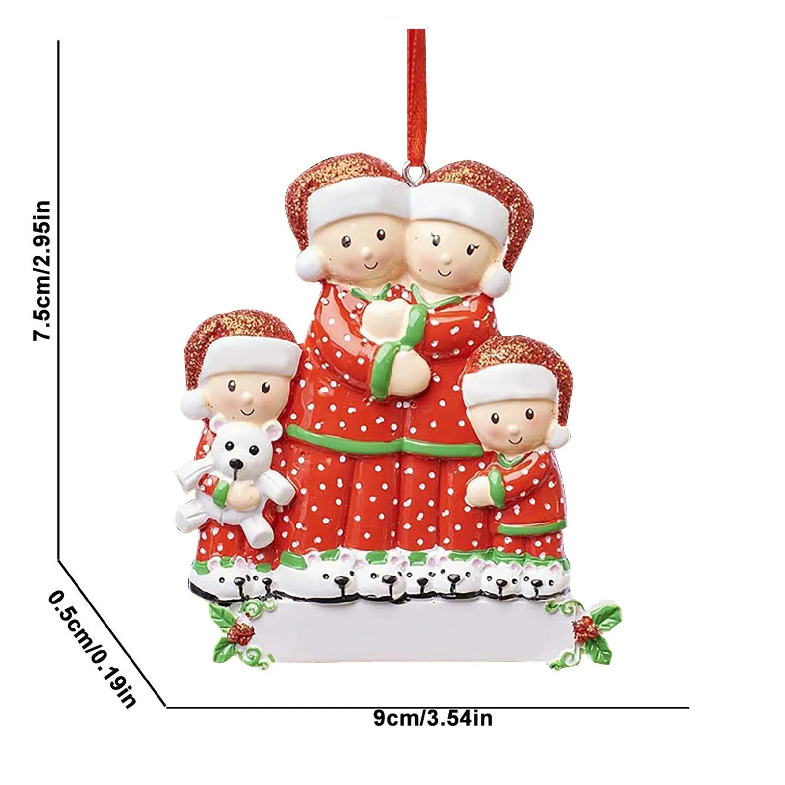 Personalized Santa Deer Family Christmas Ornament - Image 4