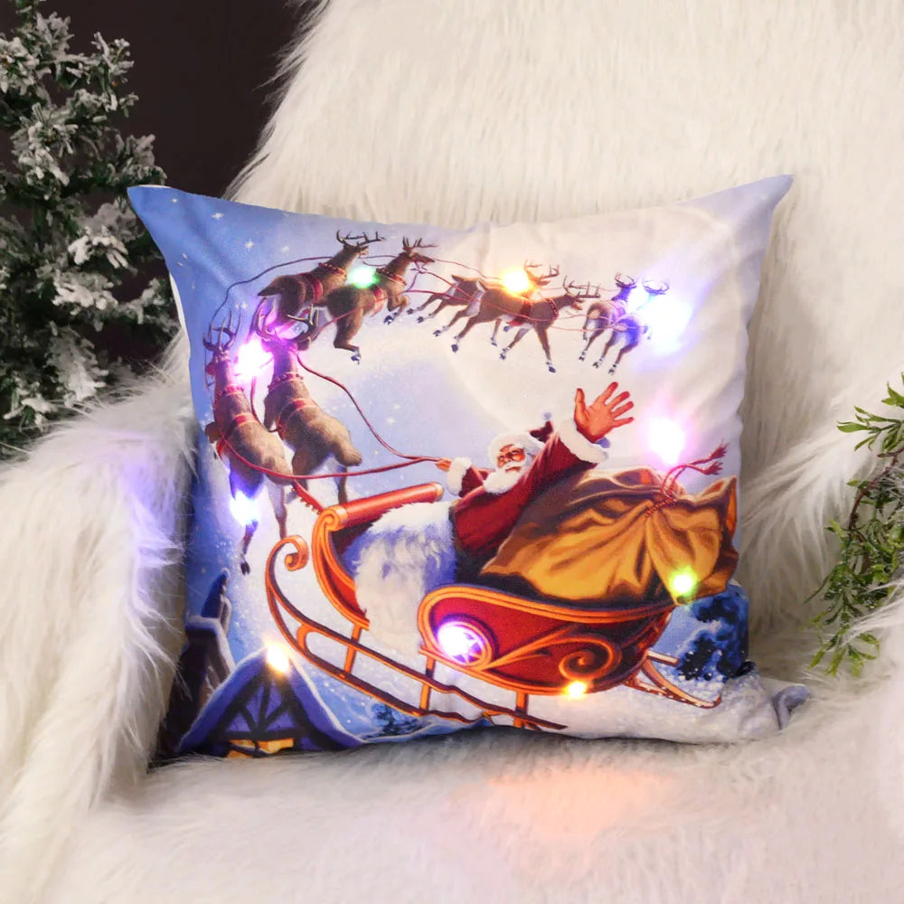 Festive LED Christmas Cushion Cover 45x45cm - Image 32