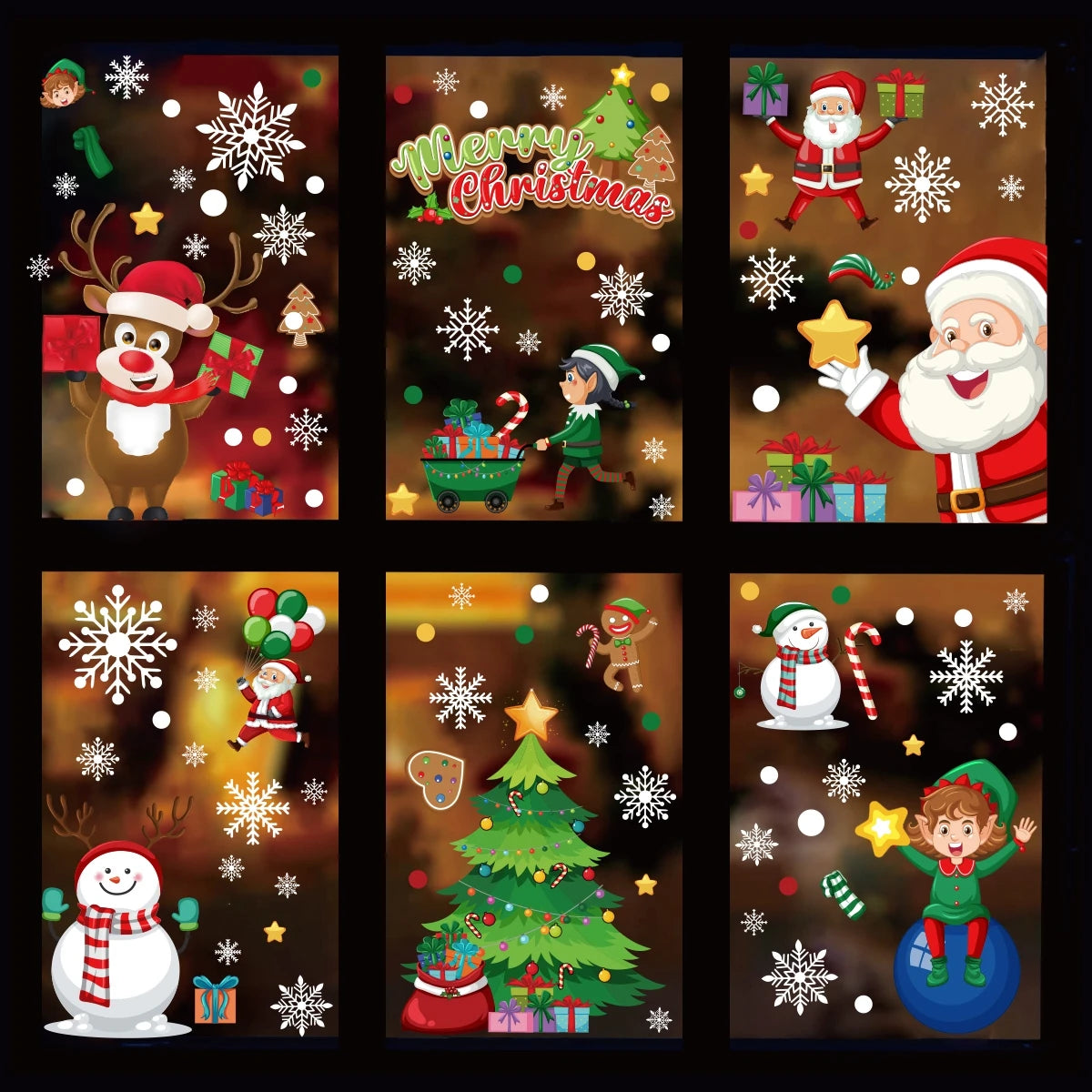 Festive Merry Christmas Window Stickers for Home - Image 15