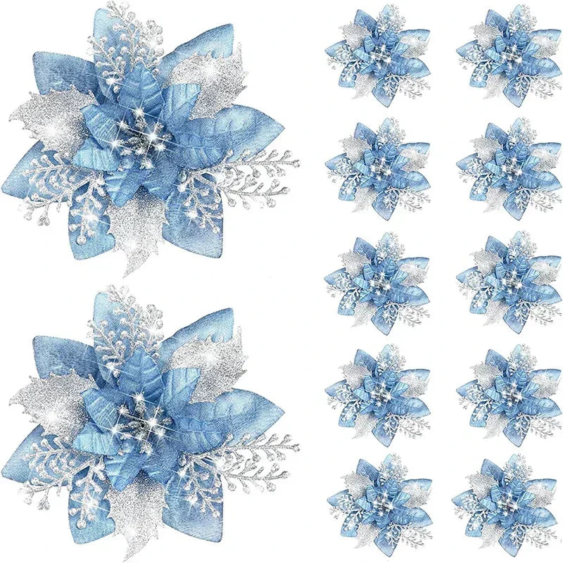 Sparkling 5-Piece Christmas Flower Decoration Set - Image 24