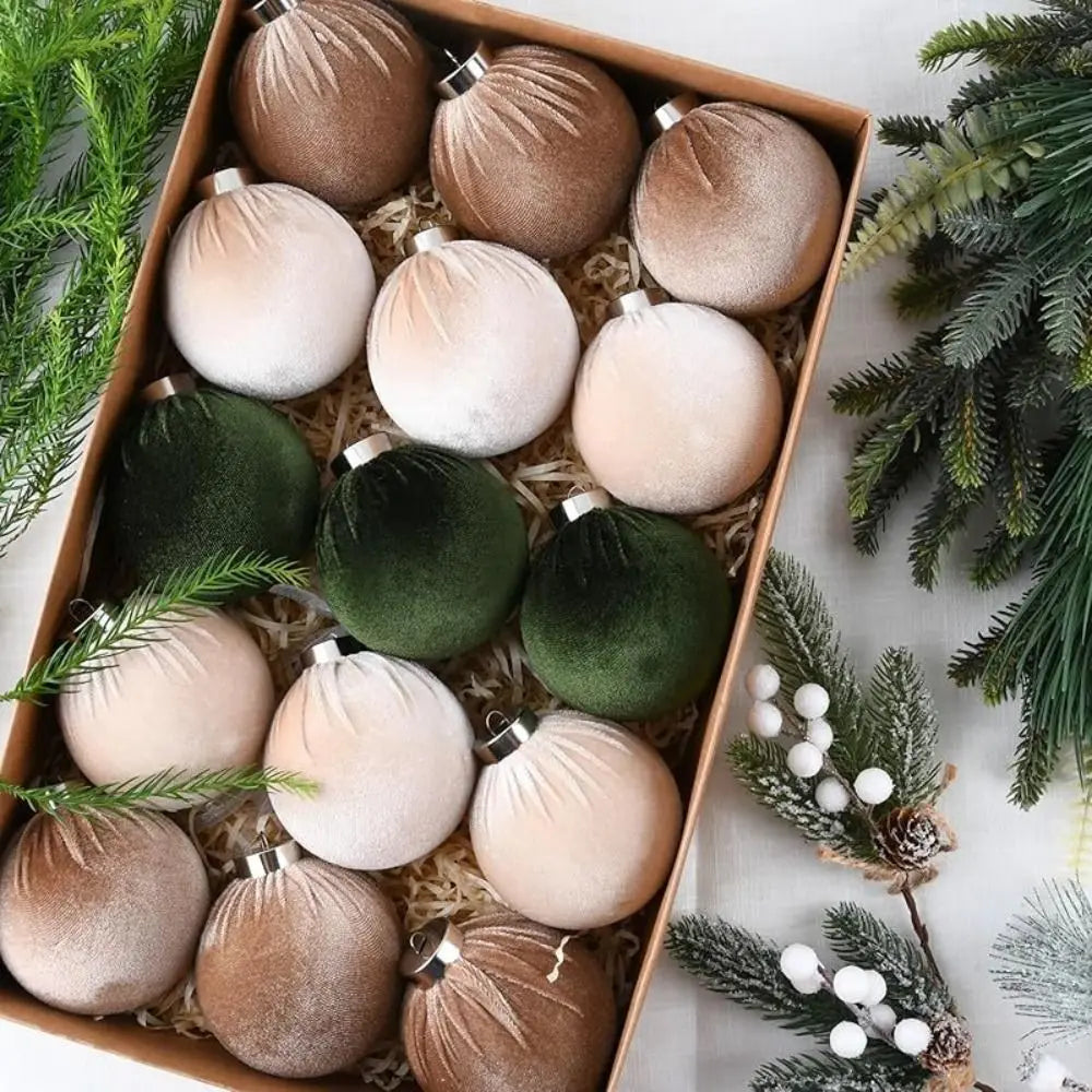 15-Pack Shatterproof Velvet Christmas Ball Ornaments - Image 5
