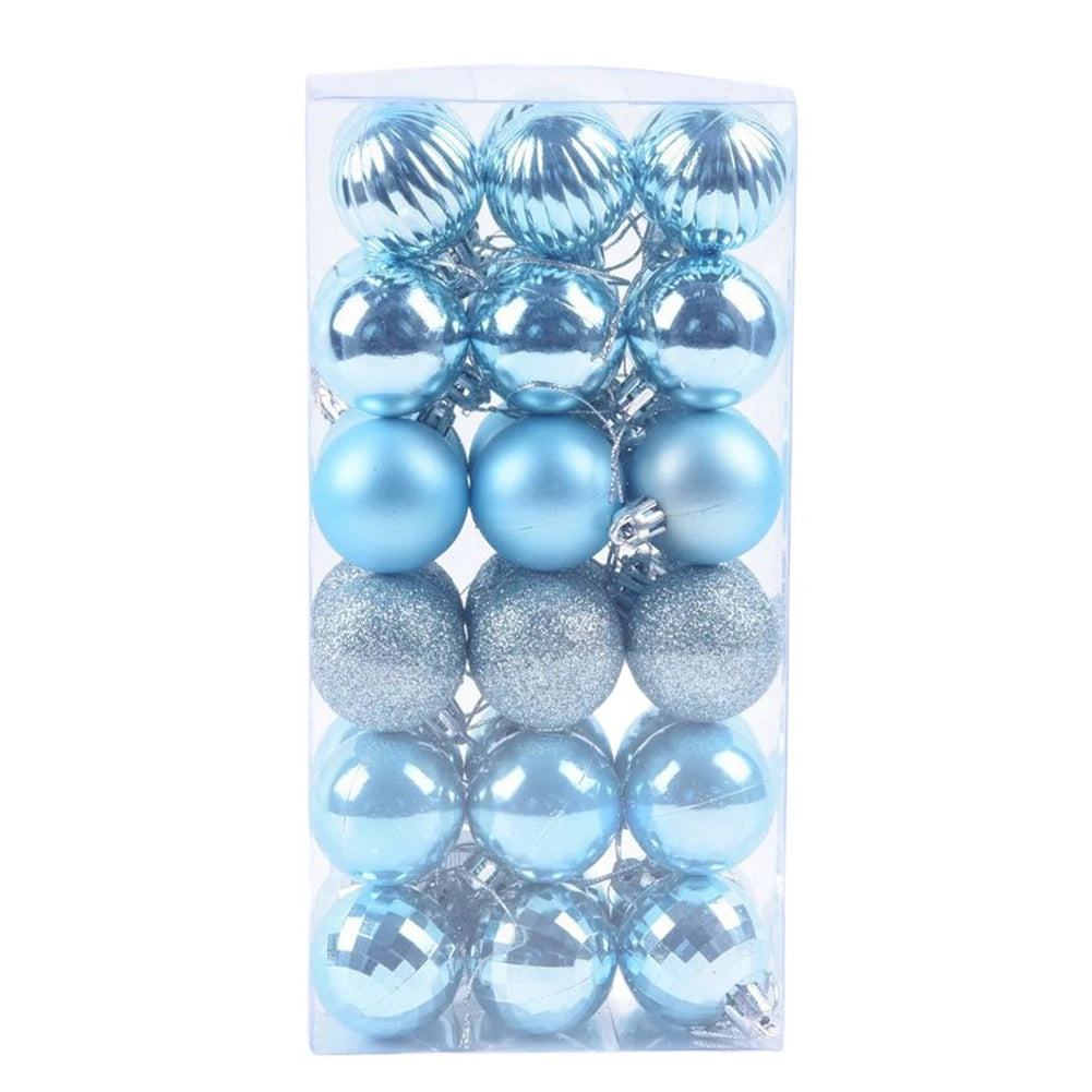 Ice Blue Shatterproof Christmas Tree Ornaments Set