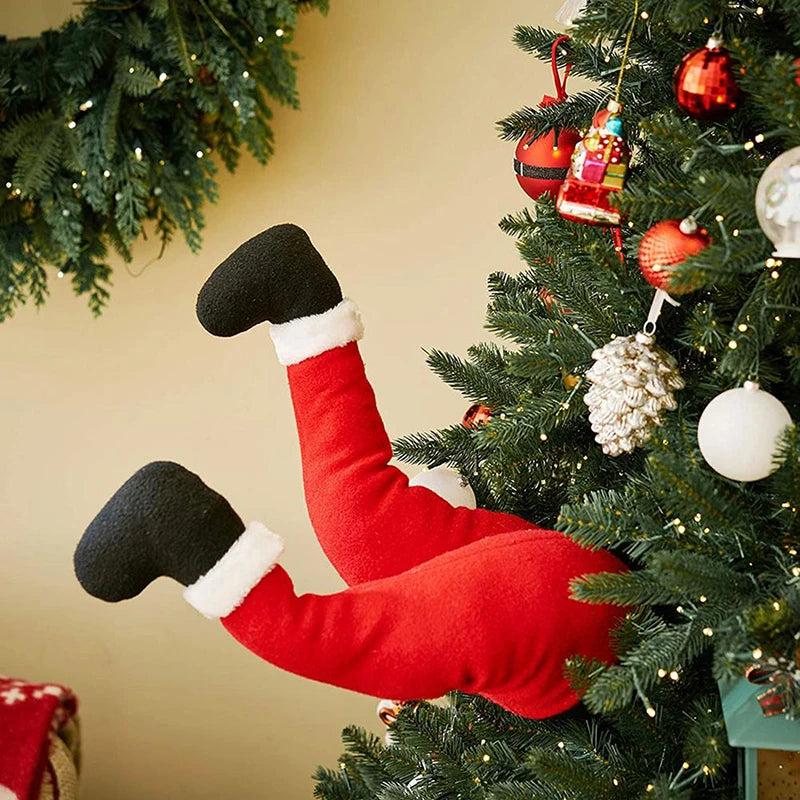 Festive Plush Santa Claus Leg Door Decor - Image 11
