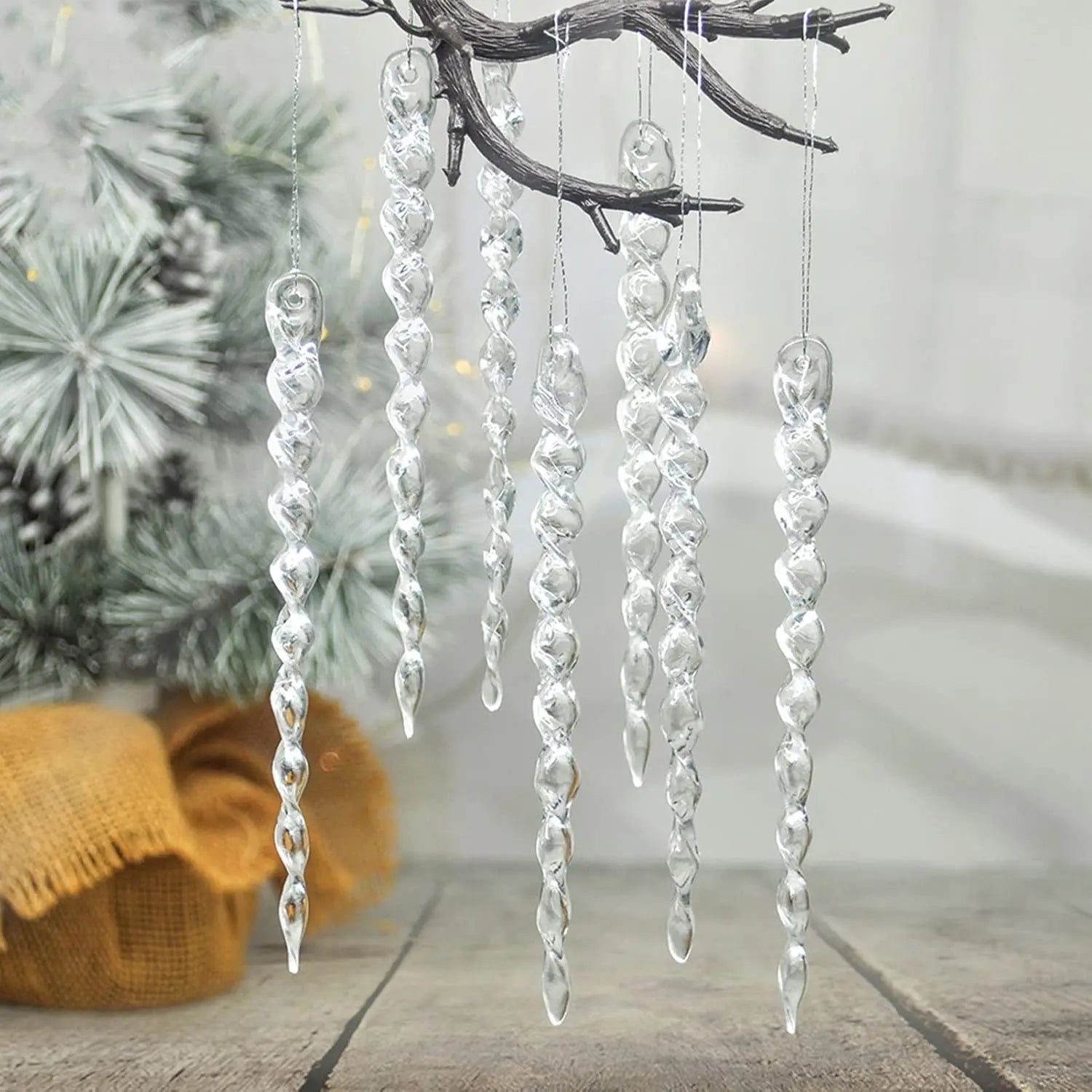 Charming Clear Acrylic Snowflake Icicle Ornaments - Image 16