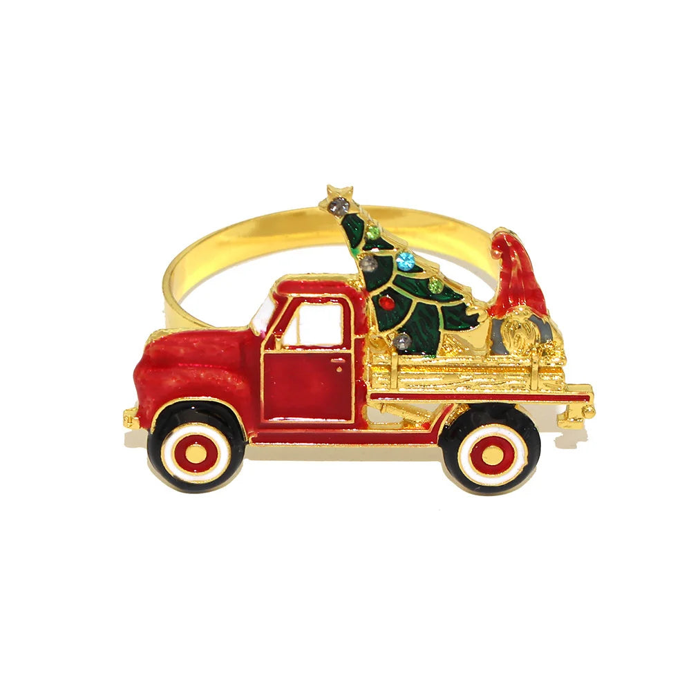 6-Piece Gold Christmas Napkin Ring Set - Image 22