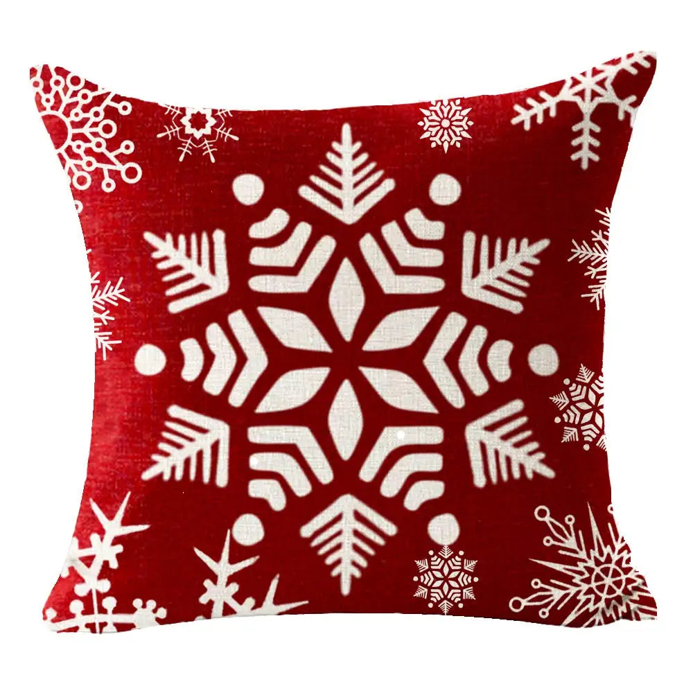 Cozy Snowflake & Elk Christmas Pillowcase 40x40 - Image 11