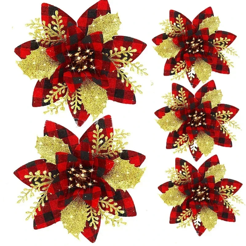 Sparkling 5-Piece Christmas Flower Decoration Set - Image 28