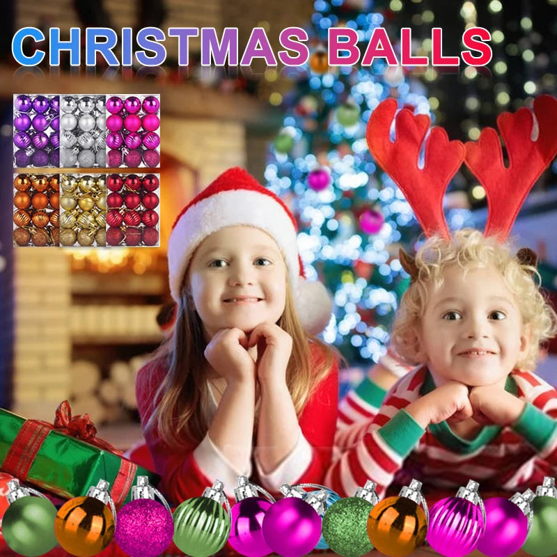 24PC Shatterproof Christmas Ball Ornament Set - Image 9