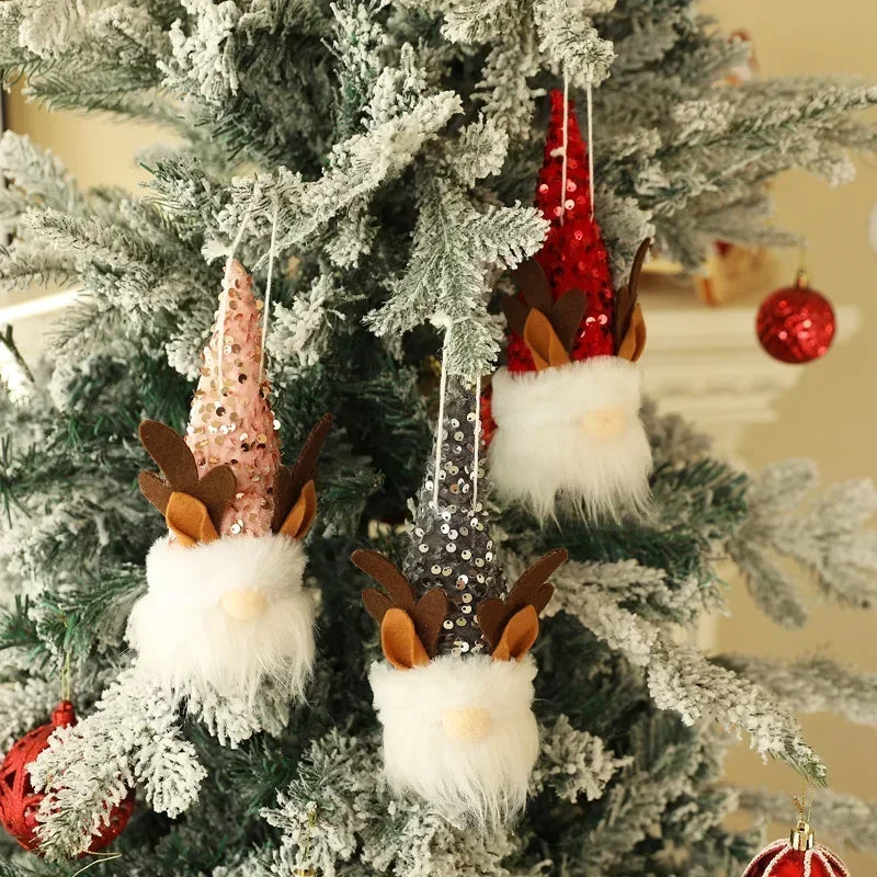 Charming Pink Plush Gnome Tree Pendant - Image 12
