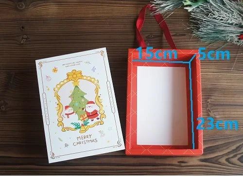 Festive Gold & Red Christmas Gift Boxes - 5 Pack - Image 4