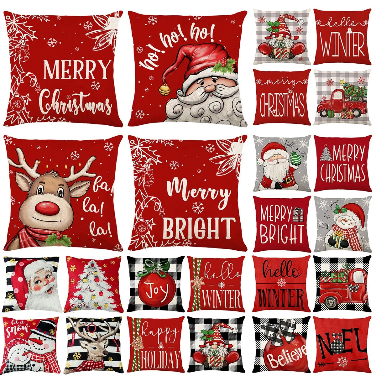 Festive Santa Claus & Snowman Pillowcase Decor - Image 12