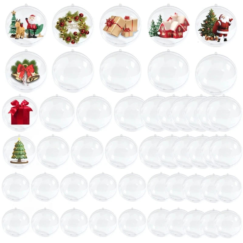 20 Pack Transparent Christmas Tree Baubles