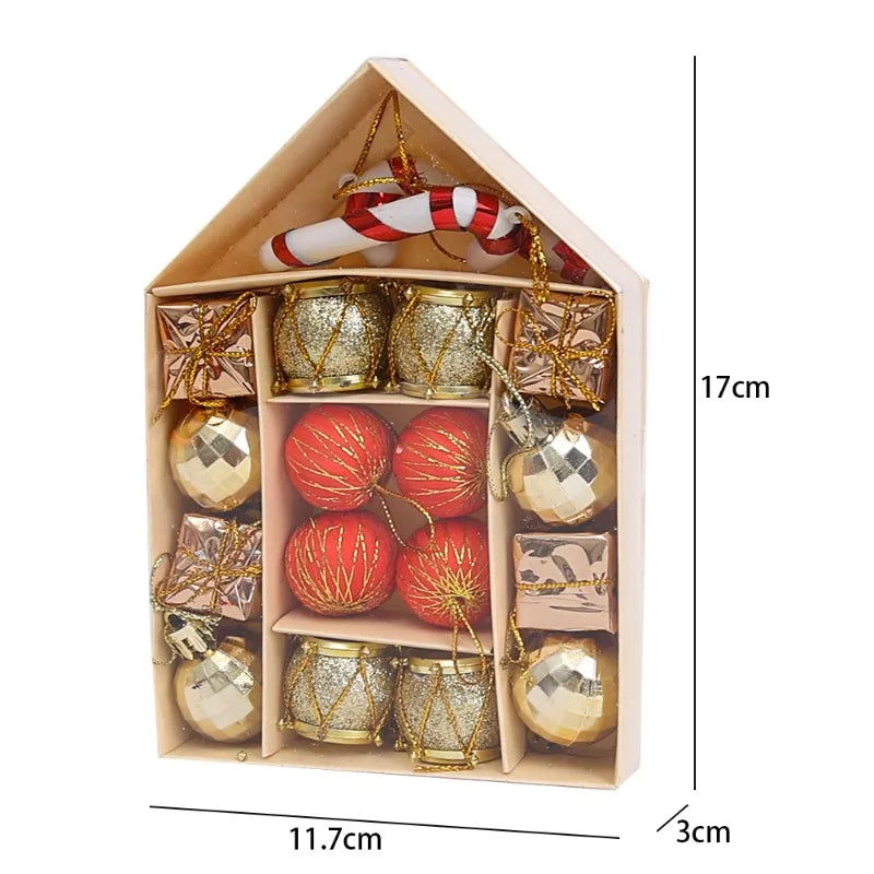18/36PC Glittery Christmas Ball Ornament Set - Image 24