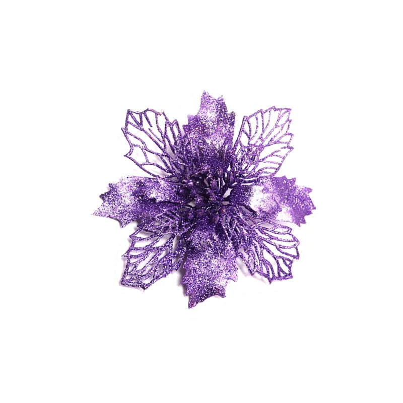 Glittering Christmas Flower Tree Ornaments - 5/1pcs - Image 37