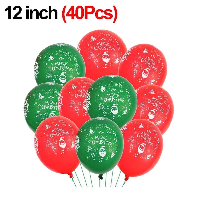 Festive Elk & Tree Christmas Balloons - 10/40 Pcs - Image 9