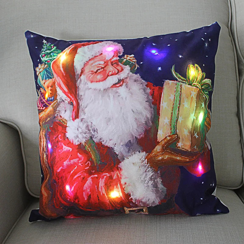 Glowing LED Christmas Cushion Cover for Festive Decor - Image 6