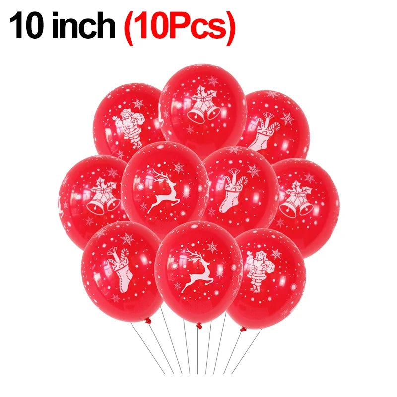 Festive Elk & Tree Christmas Balloons - 10/40 Pcs - Image 15