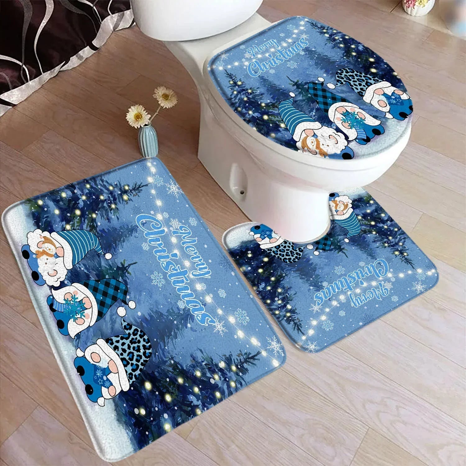 Festive Christmas Bath Mat Set with Santa & Reindeer - Image 17
