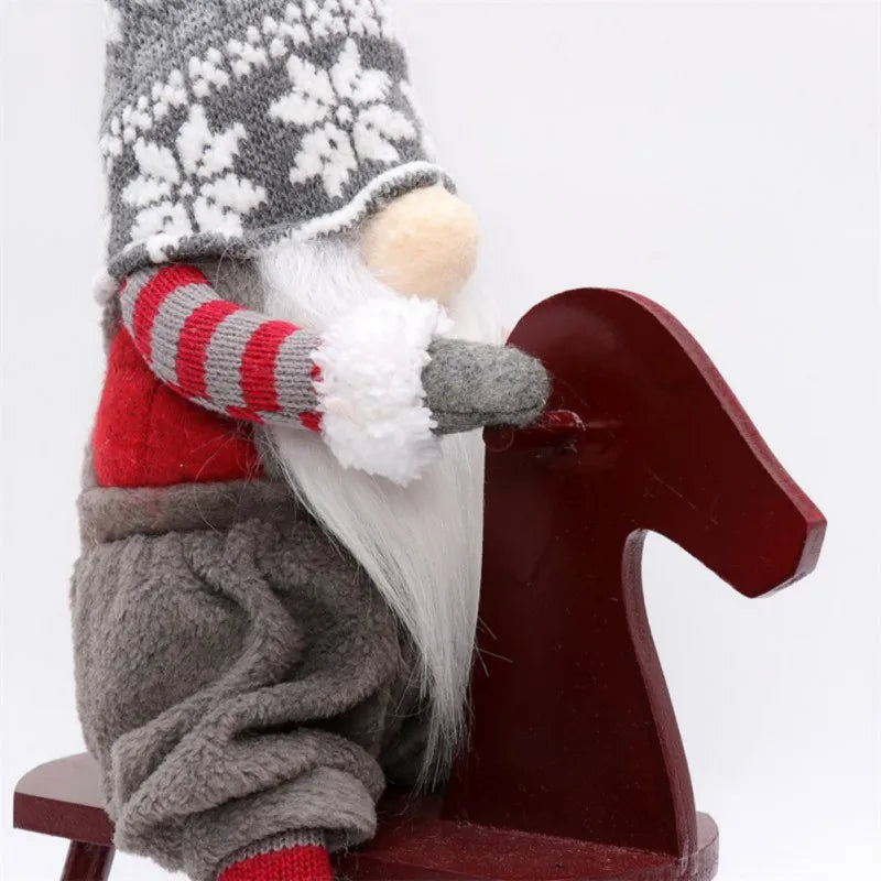 Charming Plush Gnome Horse Decor for Christmas - Image 13
