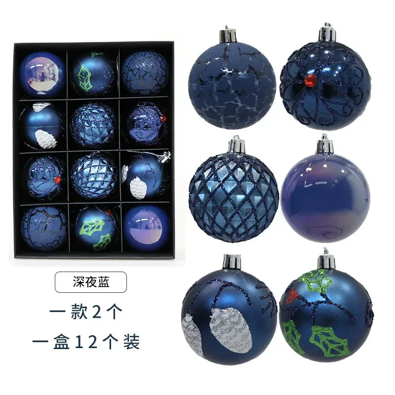 Vibrant 12pcs Christmas Ball Ornaments Set