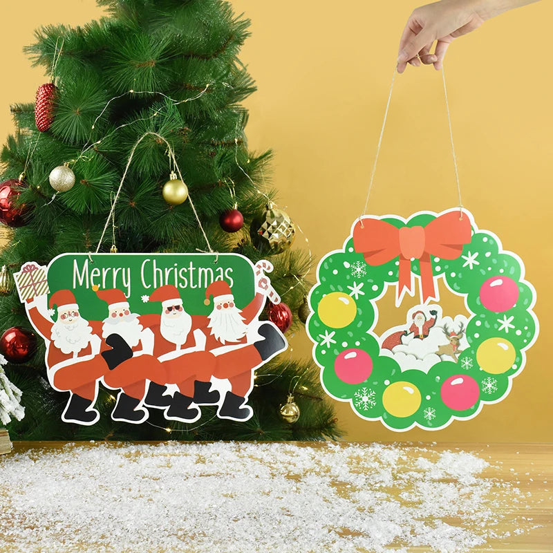 Festive Santa Claus Door Sign & Tree Decor - Image 8